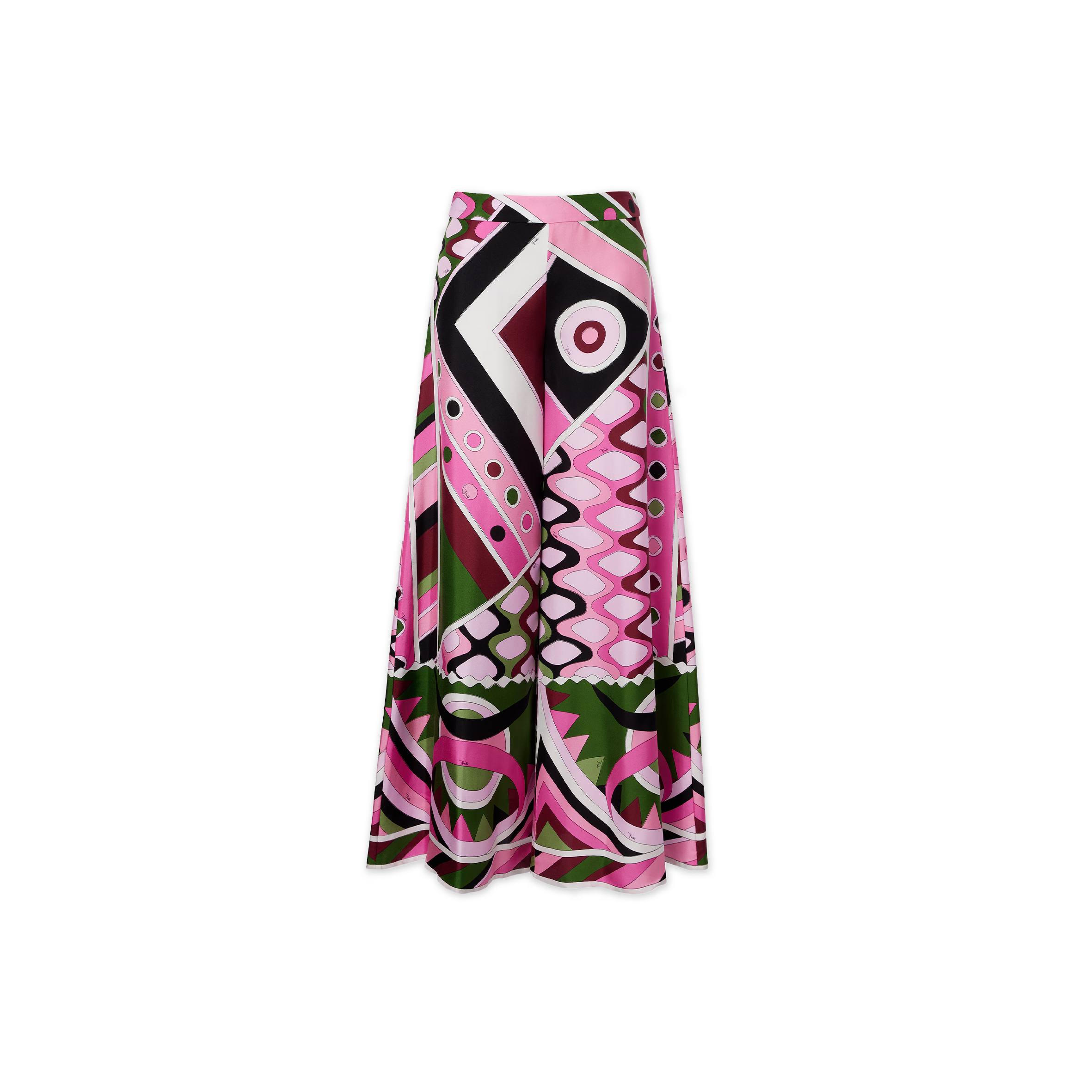 PUCCI VIVARA SILK SATIN WIDE-LEG PANTS